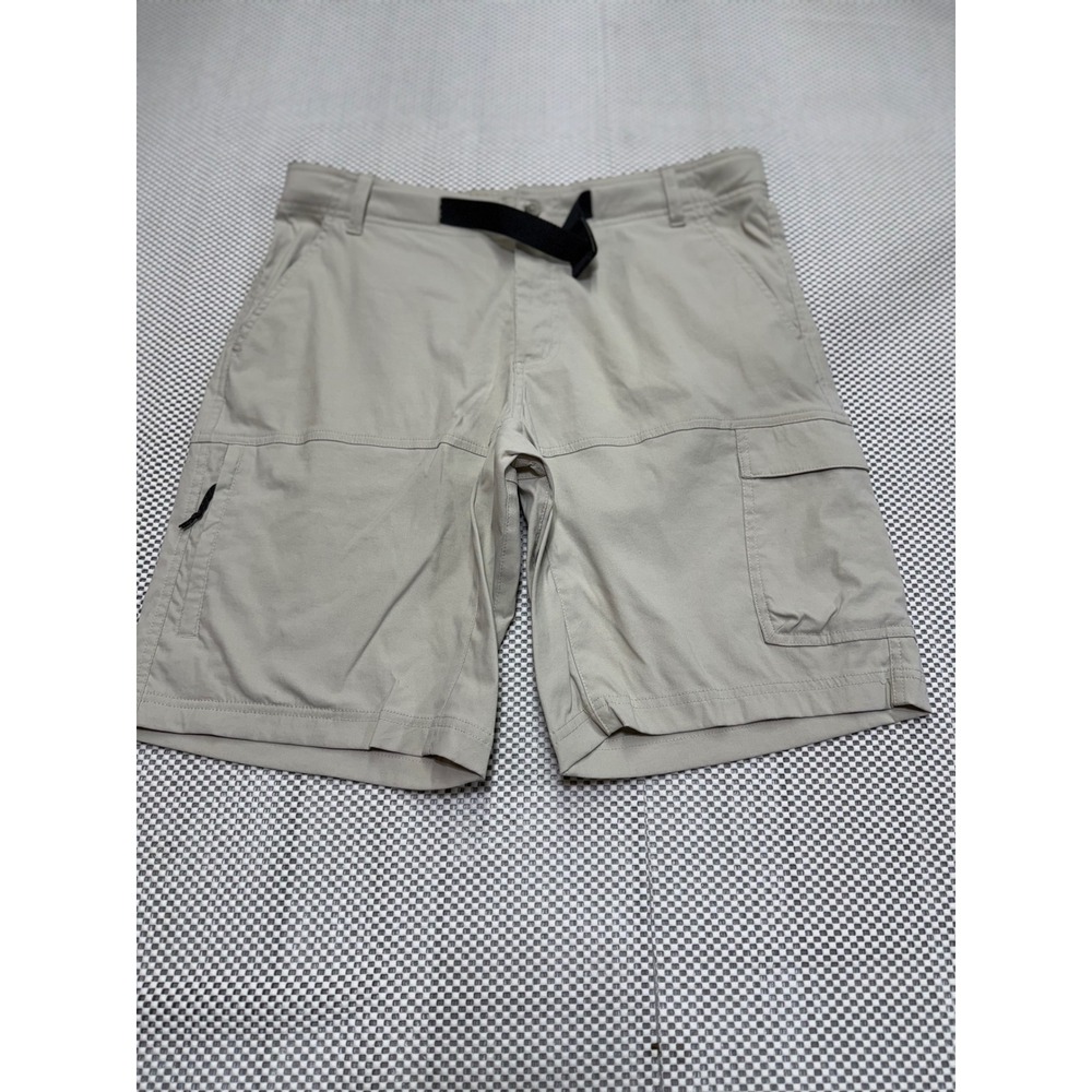 Columbia Men's Cargo Shorts Khaki Belted Outdoor Hiking Size 34W 10L